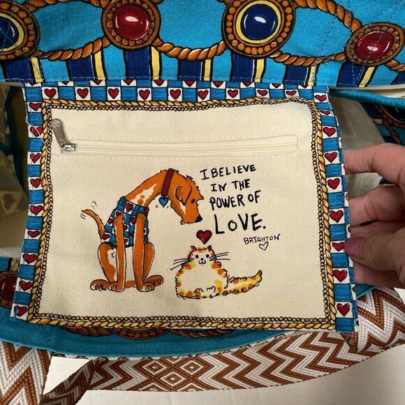 Brighton Believe In Love Canvas Tote Bag “all you need is love” NWOT - Picture 6 of 8